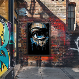 Mystical Blue Eye Dripping Paint Art Poster