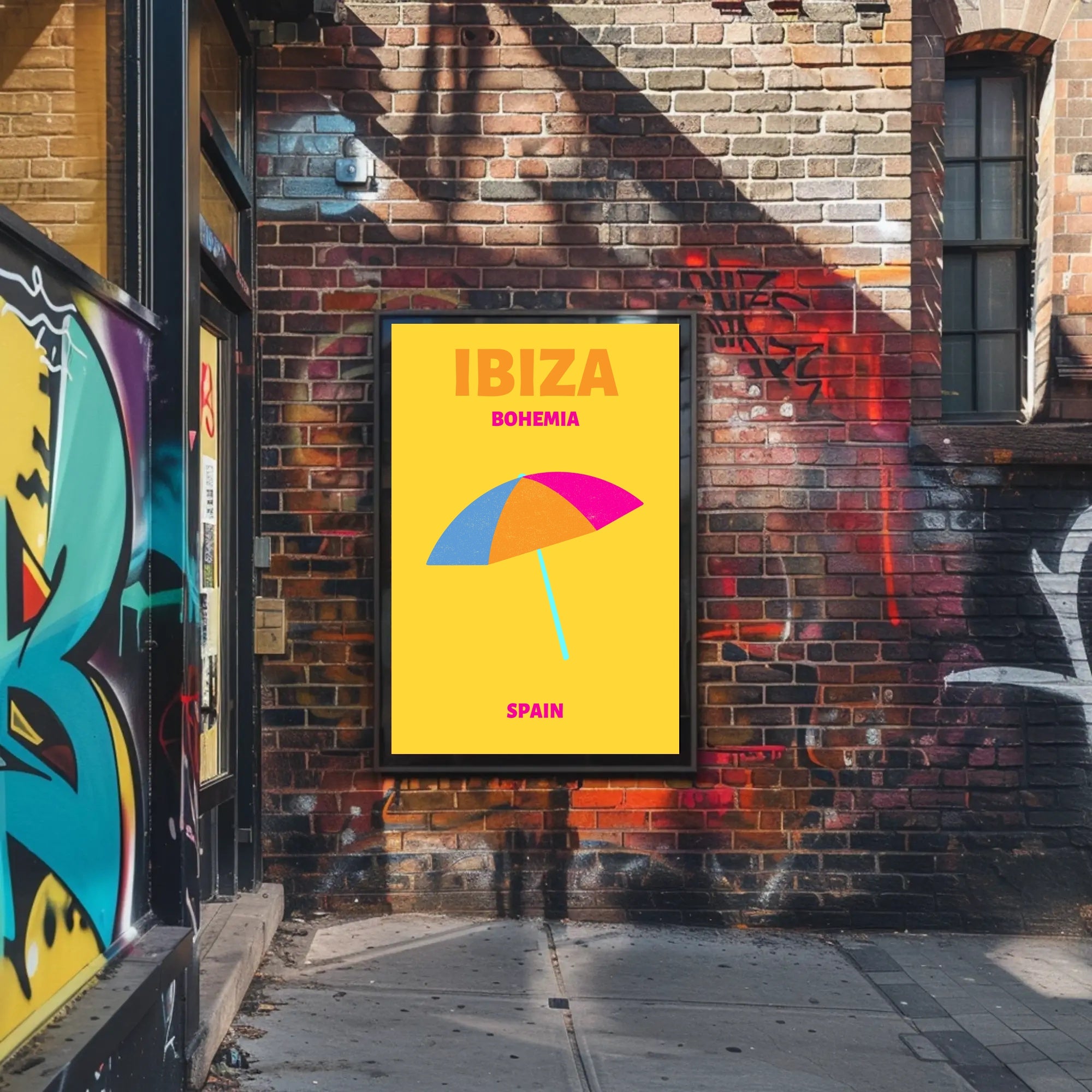 Ibiza Bohemian Vibe Minimalist Art Print Travel Poster PosterGoat