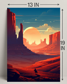 Desert Sunset Journey Poster PosterGoat