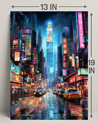 Neon Cityscape Poster