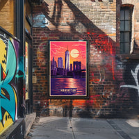Manhattan Skyline at Sunset Poster