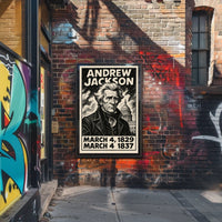 Andrew Jackson 7th President of the United States B & W Comic Sketch Poster