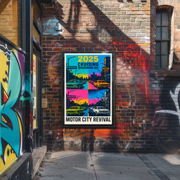 Motor City Revival Cruising Woodward Ave 2025 Poster PosterGoat