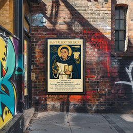 Saint Albert Wisdom Vintage Educational or Infographic Poster