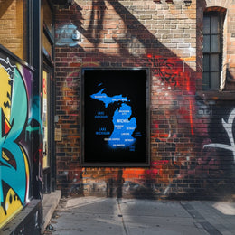 Michigan and the Great Lakes Map Poster PosterGoat