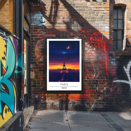 Enchanting Paris Sunset with Eiffel Tower Travel Poster