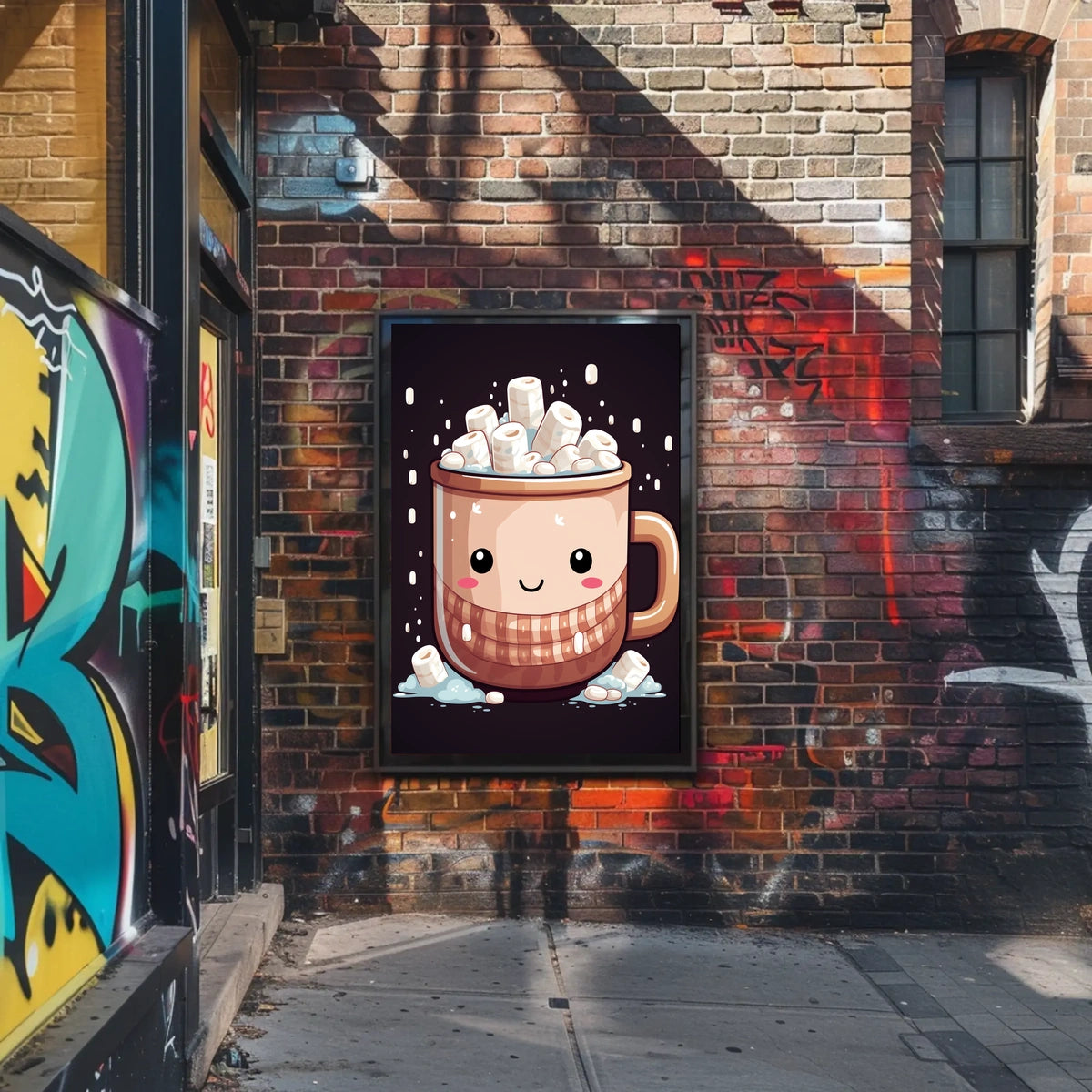 Kawaii Hot Chocolate Mug Illustration Art Poster