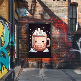 Kawaii Hot Chocolate Mug Illustration Art Poster