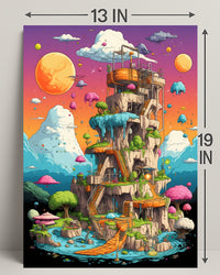 Fantasy Tower In A Dreamscape Poster PosterGoat