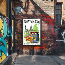 Iconic New York City Travel Poster Vintage Wall Art