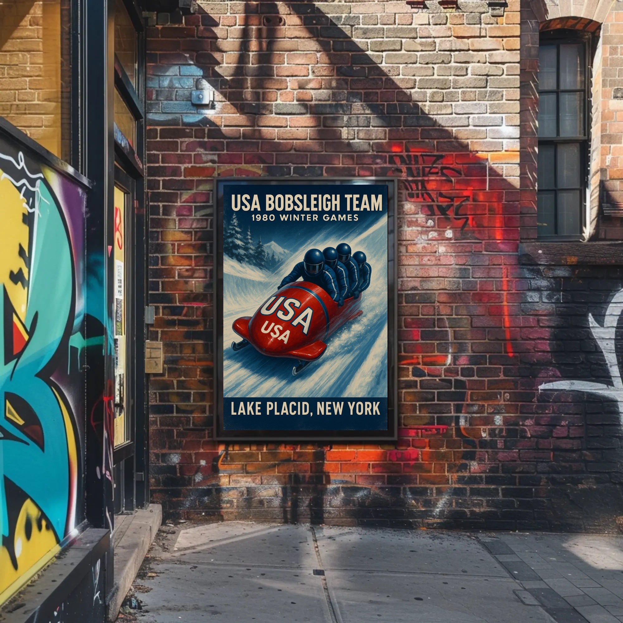 1980 Winter Games Usa Bobsleigh Team Poster