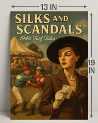 Silks and Scandals: 1946 Turf Tales Sports Poster