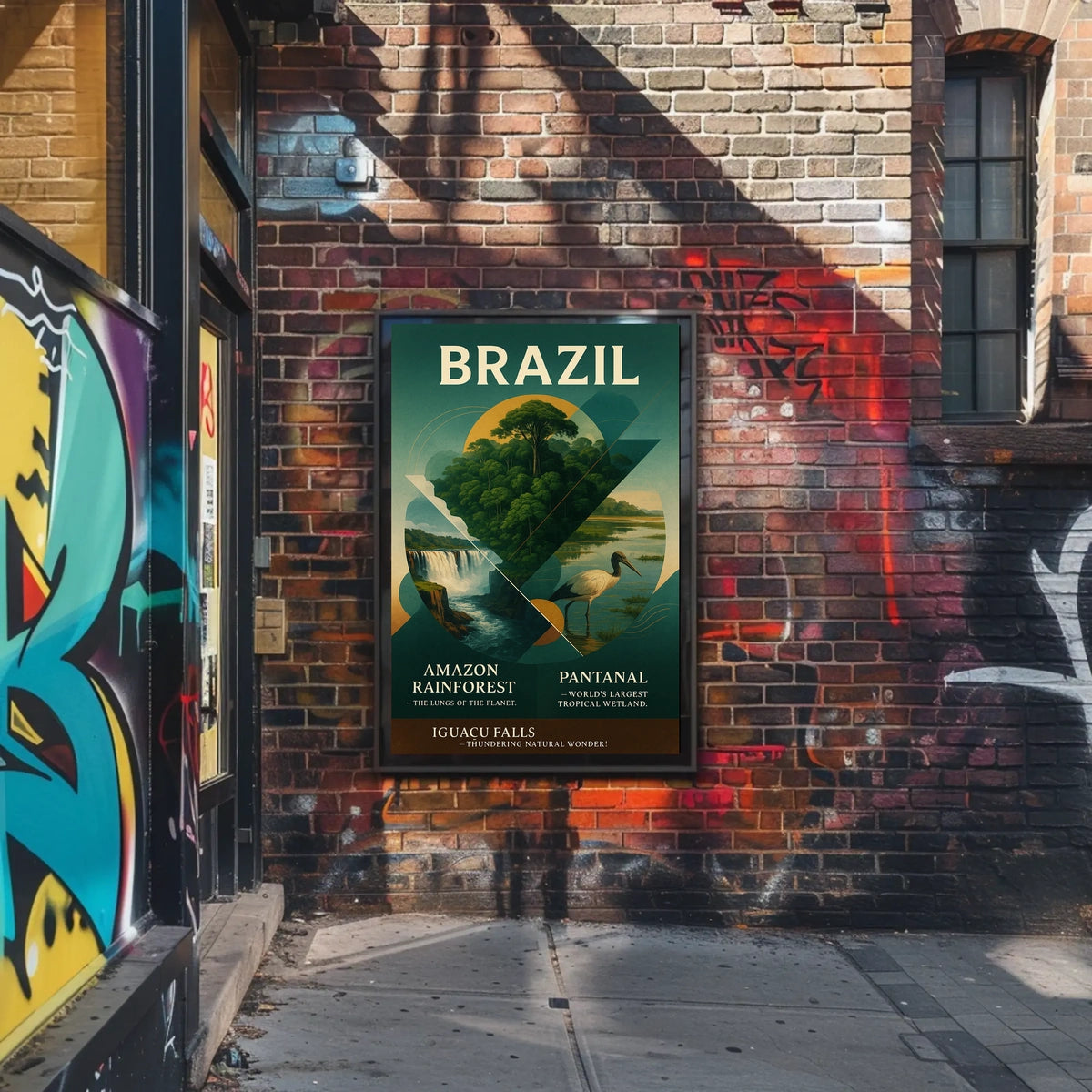 Brazil's Iconic Landscapes Vintage Art Poster