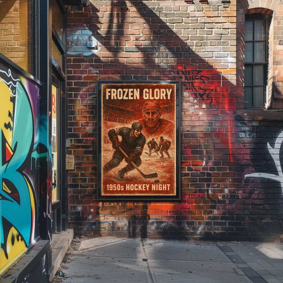Frozen Glory Vintage Hockey Nostalgia Poster