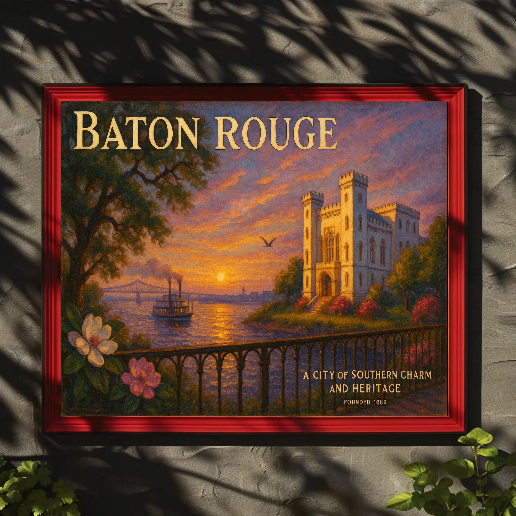 Baton Rouge Southern Charm Travel Poster