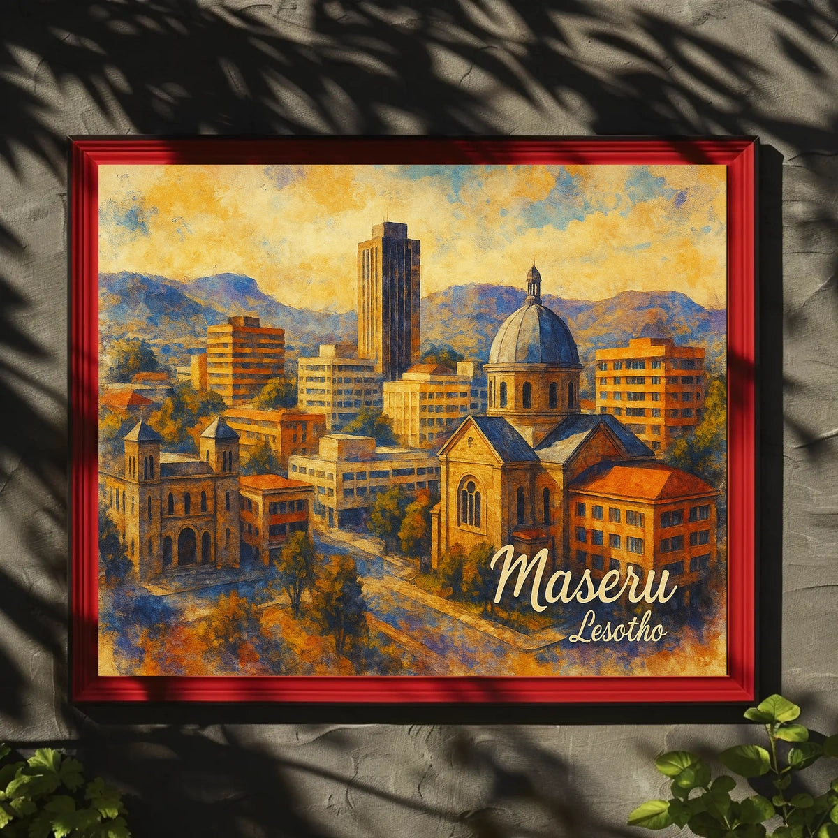Maseru, Lesotho Cityscape Art Poster