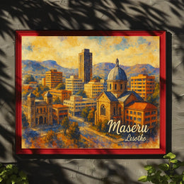 Maseru, Lesotho Cityscape Art Poster
