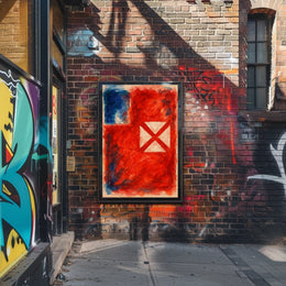 Abstract Red And Blue Composition Poster