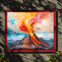 Volcanic Eruption Abstract Art Poster: Nature's Fury