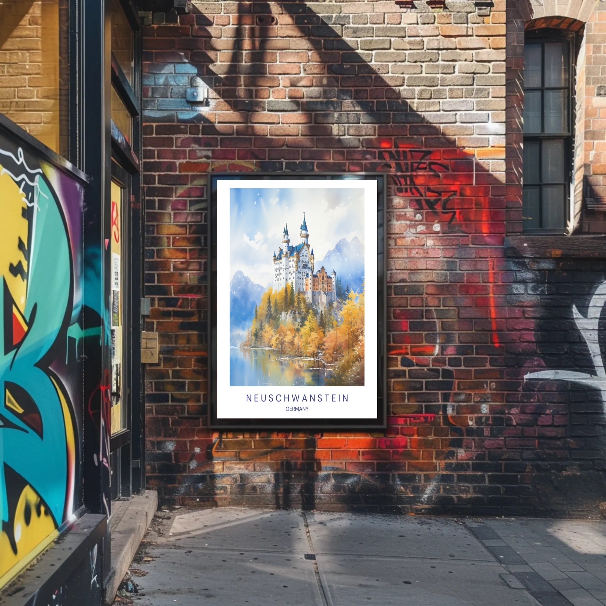 Neuschwanstein Castle Scenic Travel Poster PosterGoat