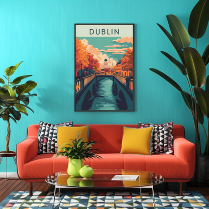 Vintage Poster - Dublin Autumn Canal
