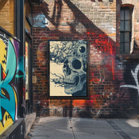 Surreal Skull Art Poster with Vintage Eerie Design