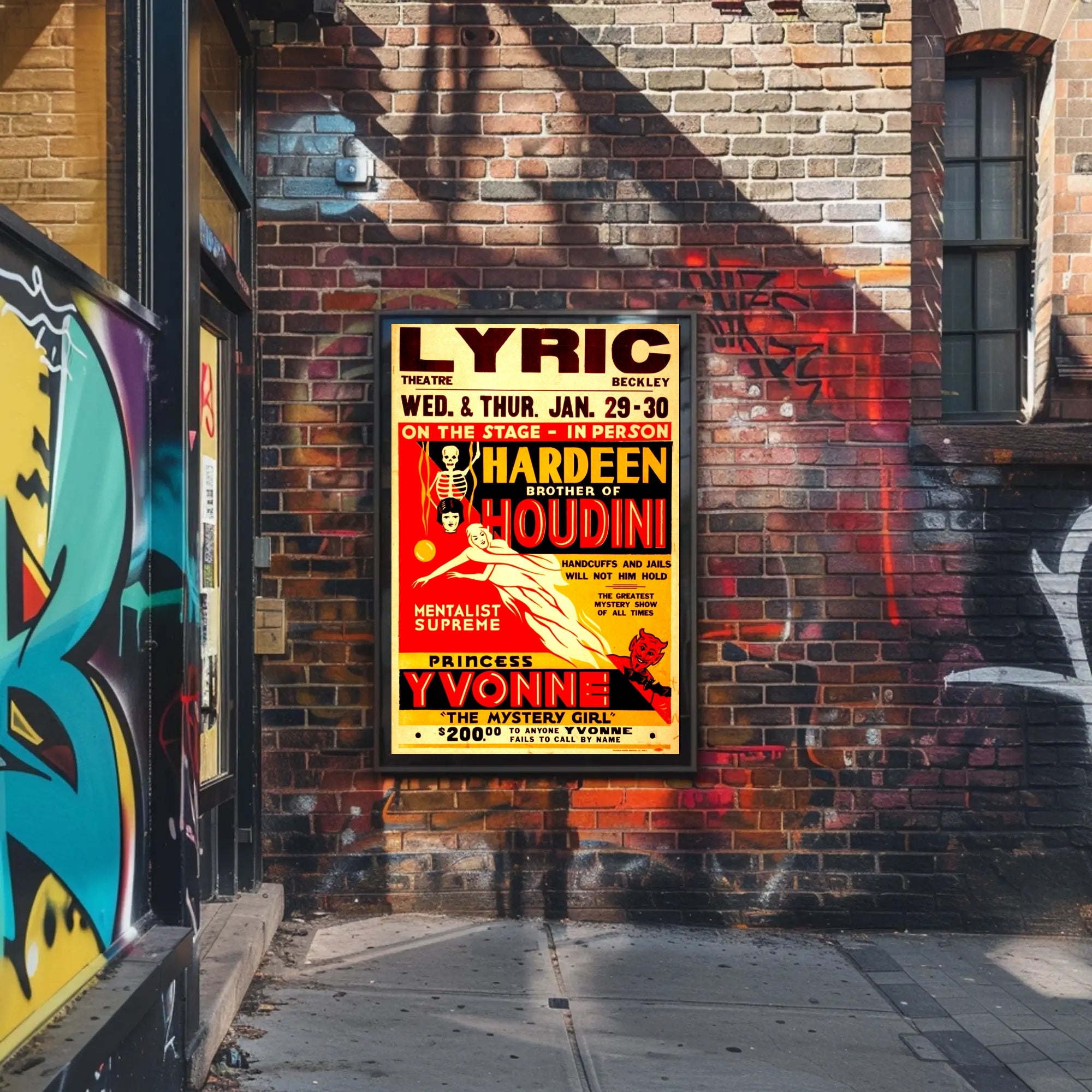 Houdini's Hardeen Vintage Magic Show Poster - Cultural Heritage Poster