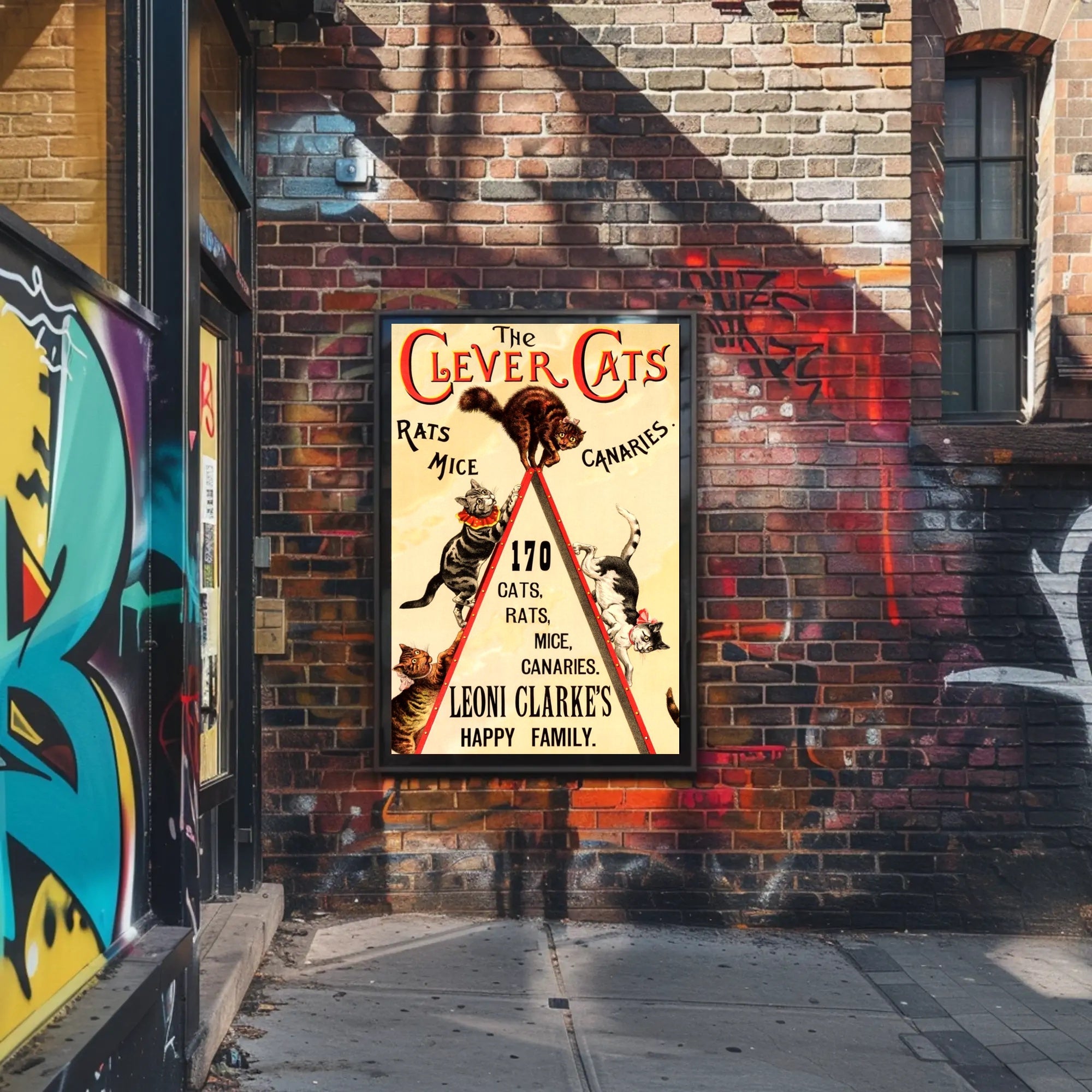 The Clever Cats Vintage Performance Animal Poster
