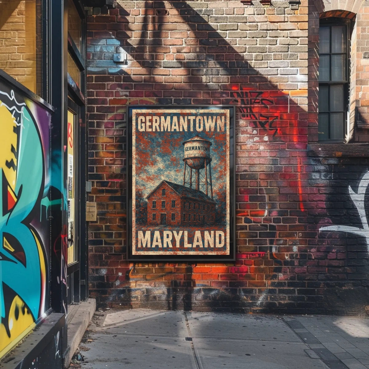 Germantown Maryland Scenic Map Inspired Poster