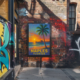 Naples Florida Sunset Poster Coastal Wall Art Decor