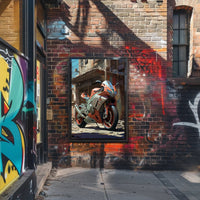 Urban Motorcycle Art Poster PosterGoat