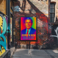 George W. Bush 43rd President of the United States Neon Gradient Overlay Poster
