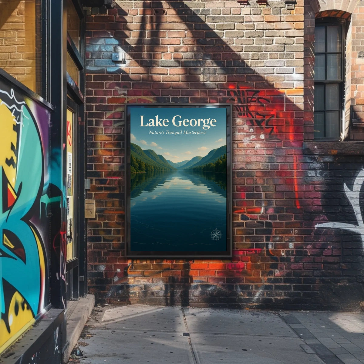 Lake George New York Scenic Poster Vintage Wall Art