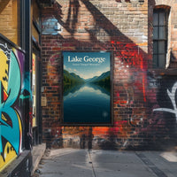 Lake George New York Scenic Poster Vintage Wall Art
