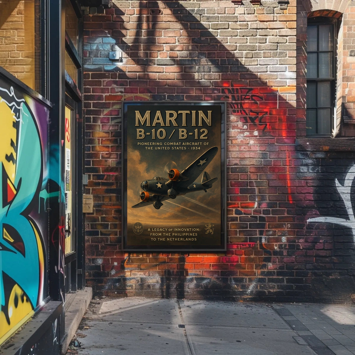 Martin B-10/B-12 Aircraft Vintage Aviation Innovation Poster