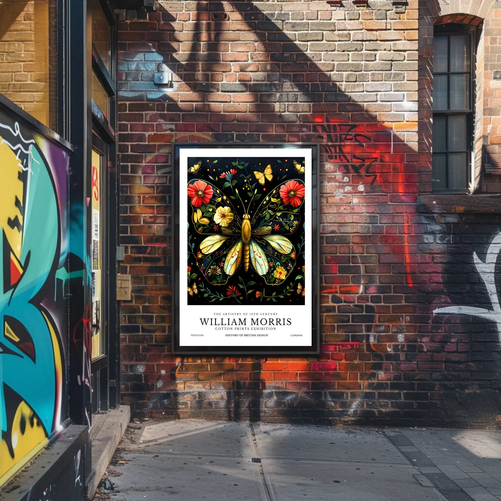 William Morris Butterfly Design Artistic Poster