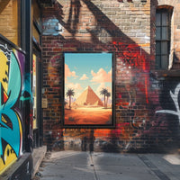 Ancient Egyptian Landscape with Pyramid Cultural Heritage Poster
