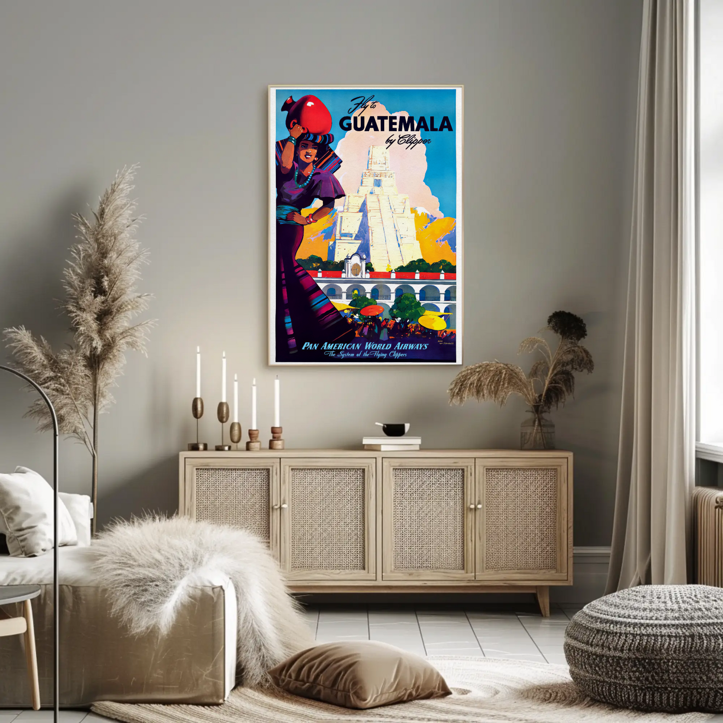 Guatemala Pan Am Airways Vintage Poster