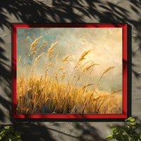Golden Wheat Fields: Impressionistic Countryside Landscape Poster