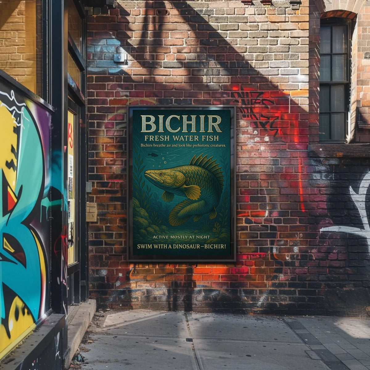 Swim With A Dinosaur Bichir Poster