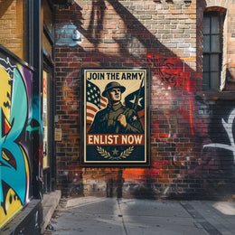 Patriotic Soldier WWII Military Recruitment Propaganda Poster PosterGoat