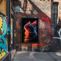 Neon Cat Portrait Poster