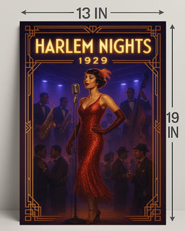 Harlem Nights Jazz Club Scene Music or Concert Poster
