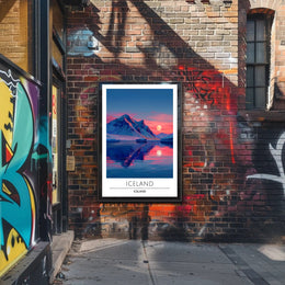 Icelandic Landscape Reflection Travel Poster