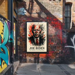 President Joe Biden Watercolor Art Poster - Historical or Presidential Poster