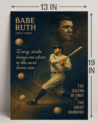 Babe Ruth Vintage Baseball Legend Sports Poster