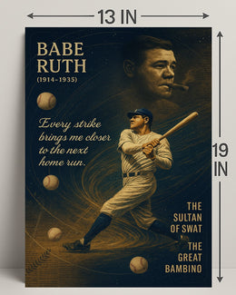 Babe Ruth Vintage Baseball Legend Sports Poster