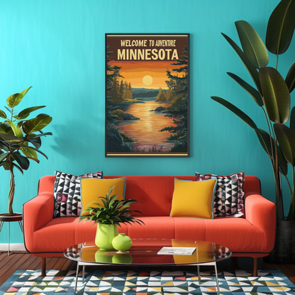 Welcome to Adventure - Minnesota Vintage Travel Poster