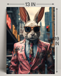 Stylish Rabbit In The City Poster