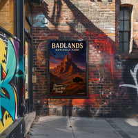 Badlands National Park Vintage Wilderness Poster Art